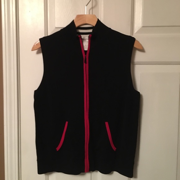 DRAPER's & DAMON'S Women’s Y2K 90’s Vintage Dress Vest Fitted Black Red Piping M - Picture 2 of 7